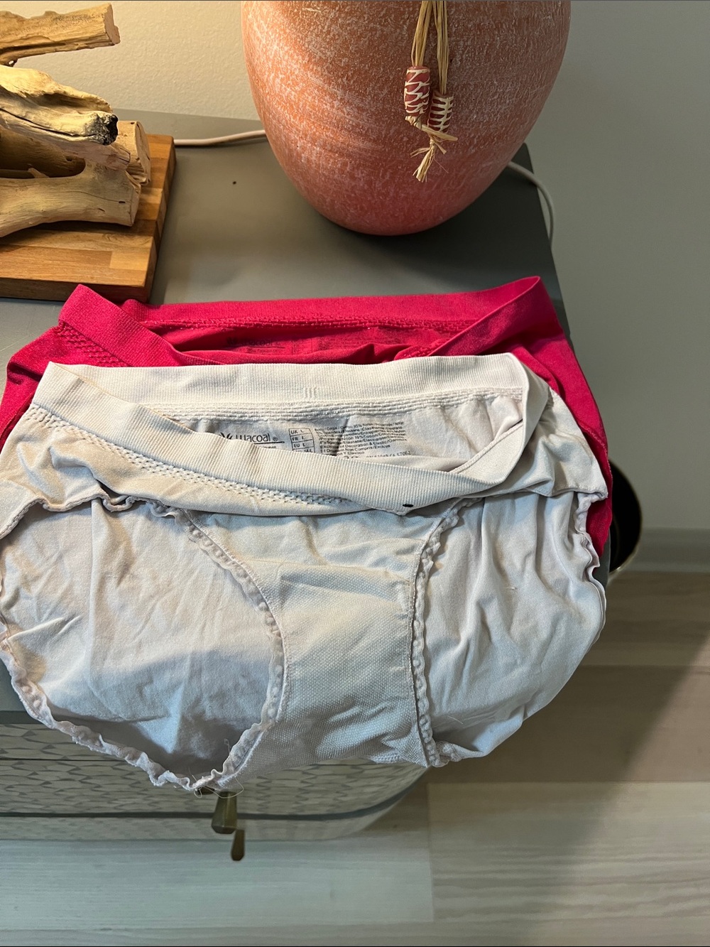 Wacoal Two-Tone Pink and Light Gray Briefs